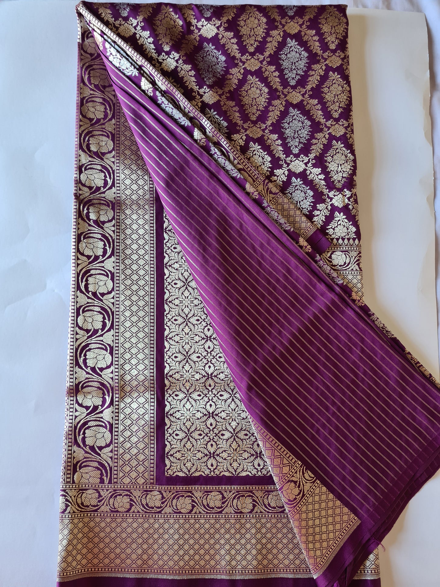 Sona Roopa Mashru Katan Silk Wine