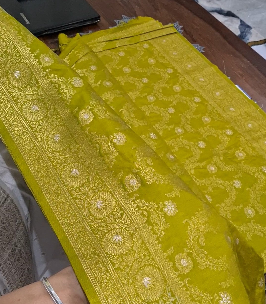 Green Mashru Katan Silk