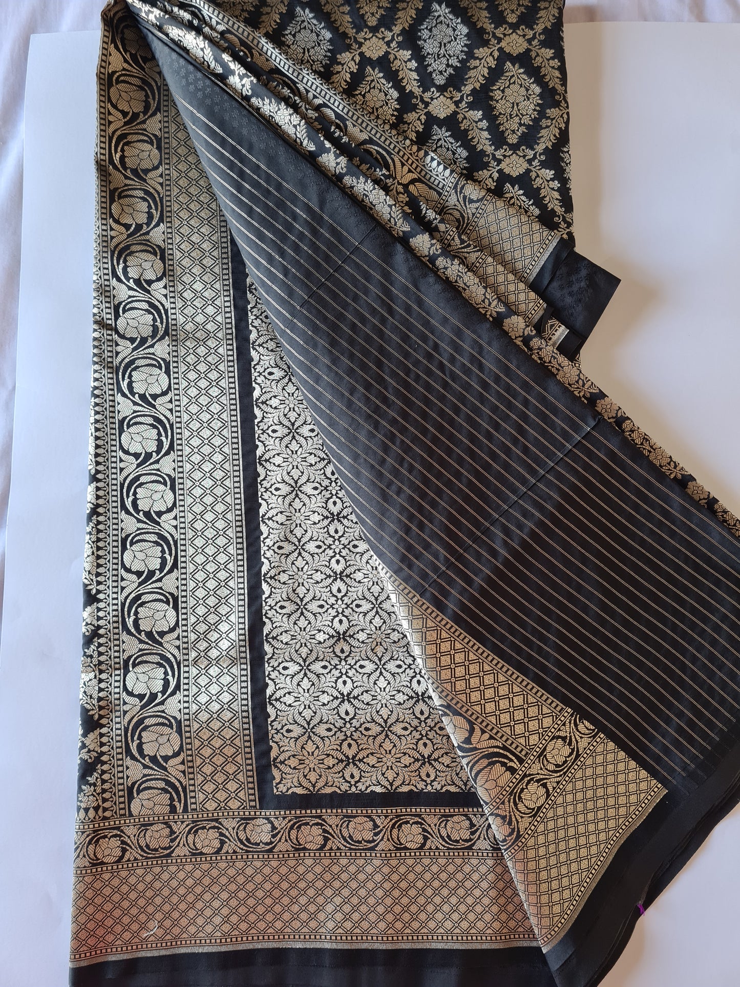 Sona Roopa Mashru Katan Silk Black