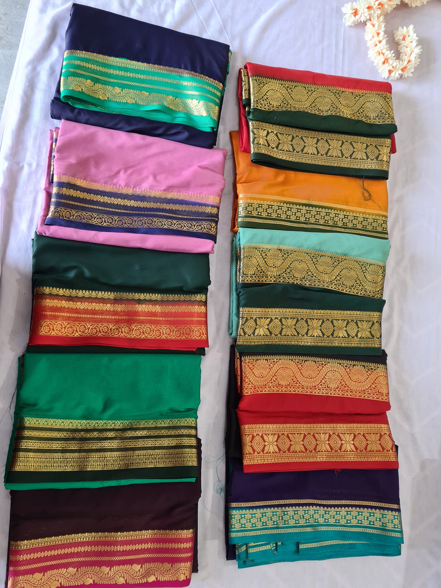 Blue & Teal Semi Crape Mysore Silk Saree