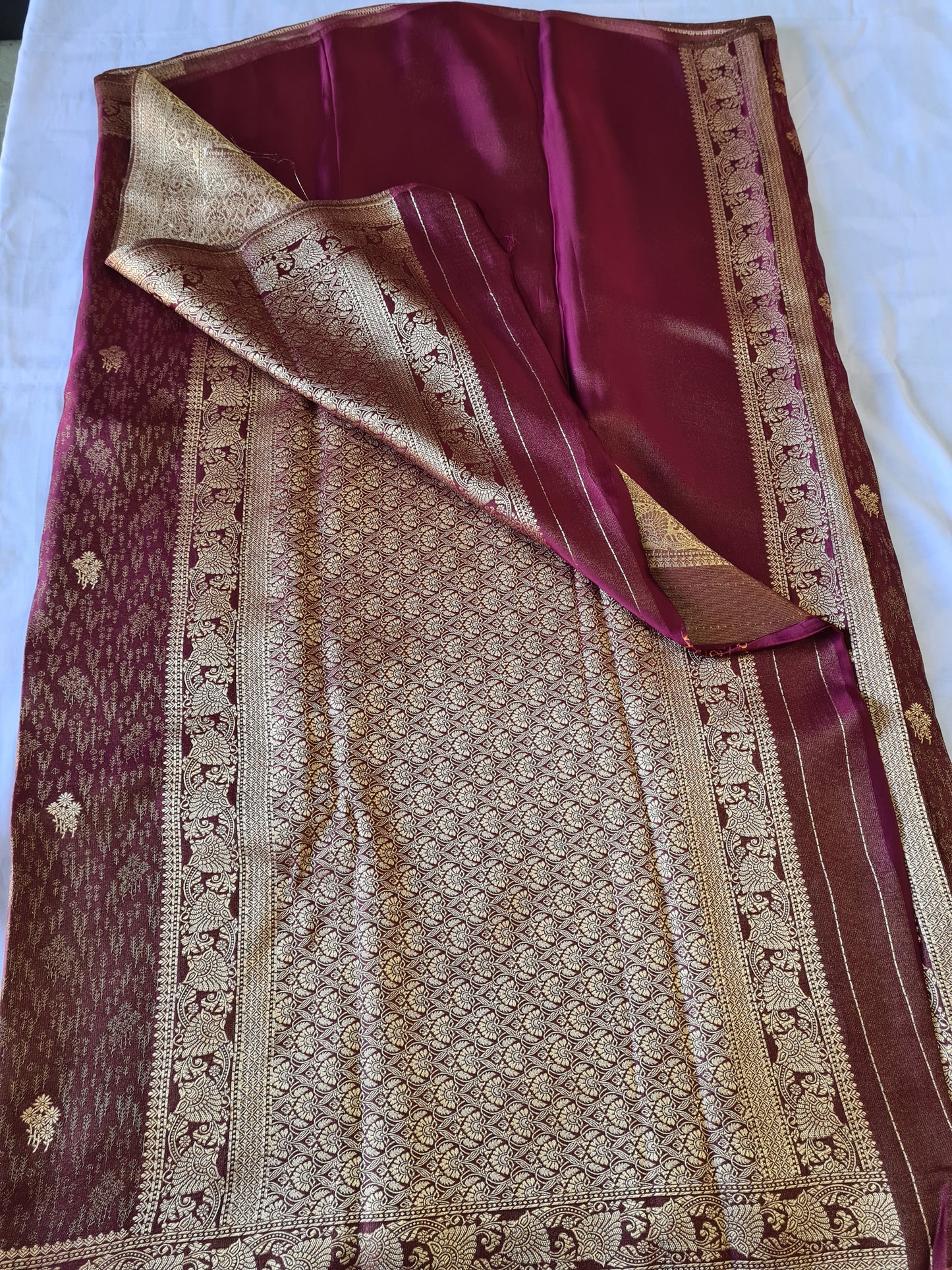 Pure Mashru Zari Maroon