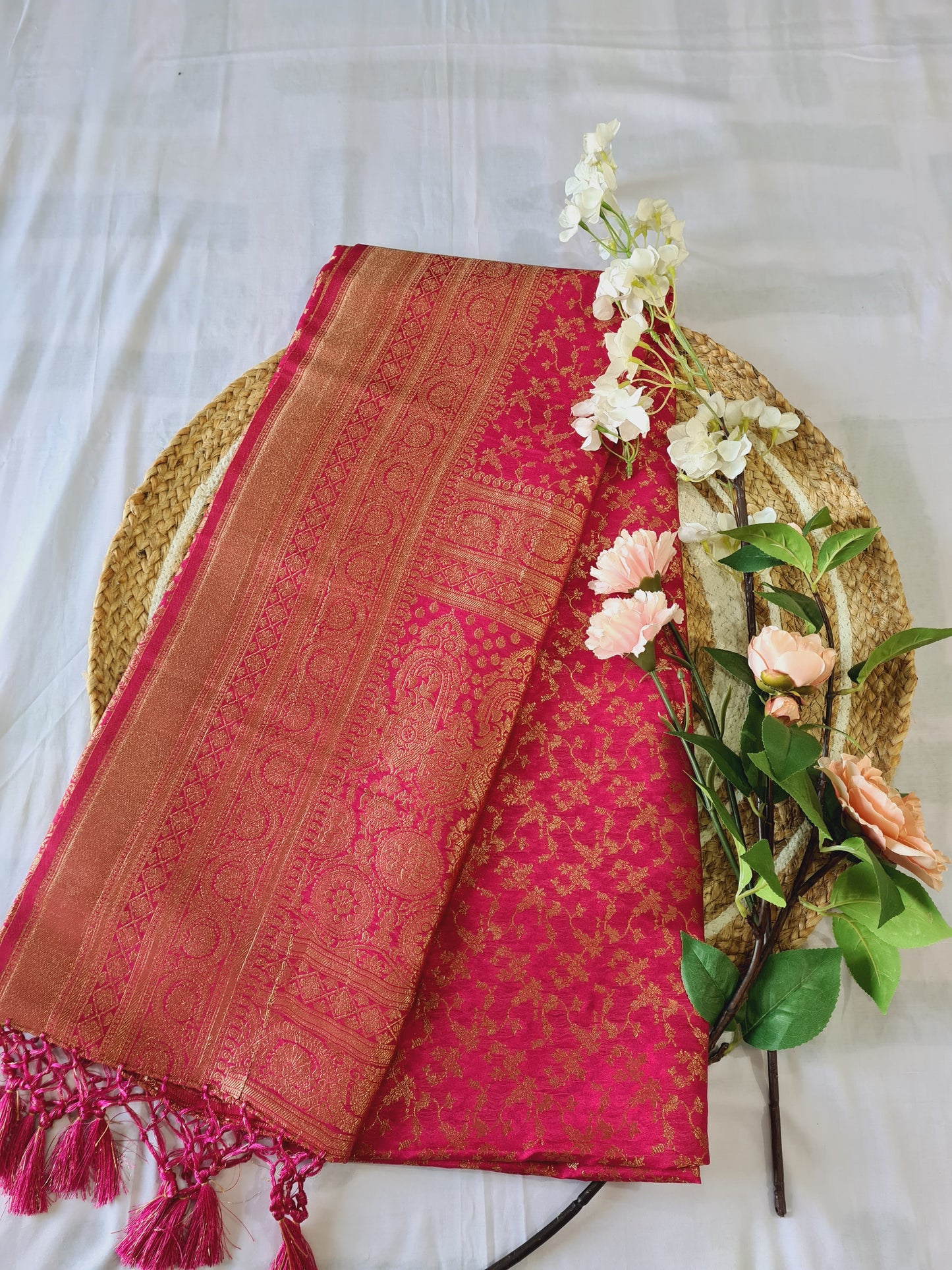 Tussar Silk Rani Pink