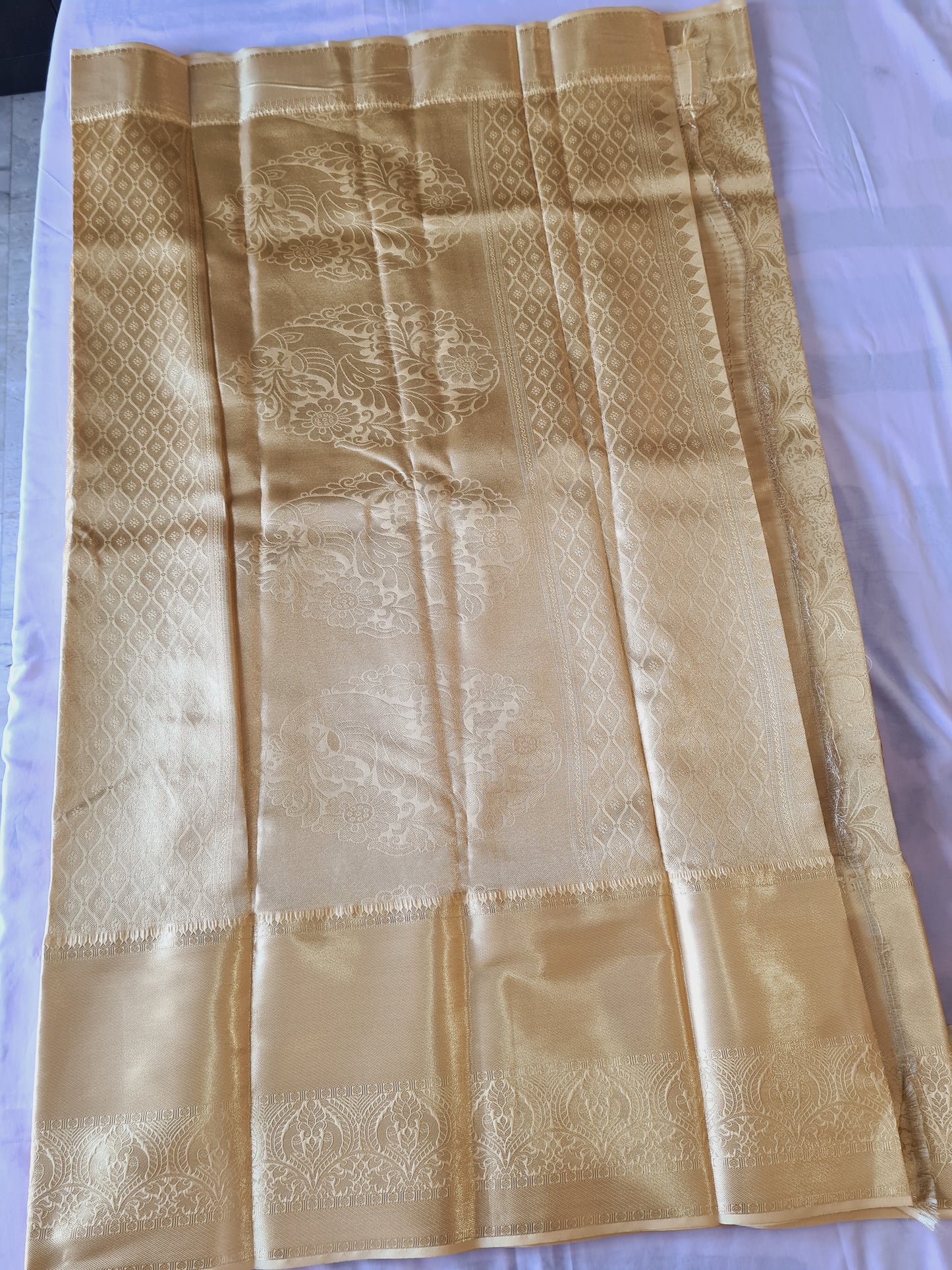 Semi Kanchi Gold saree