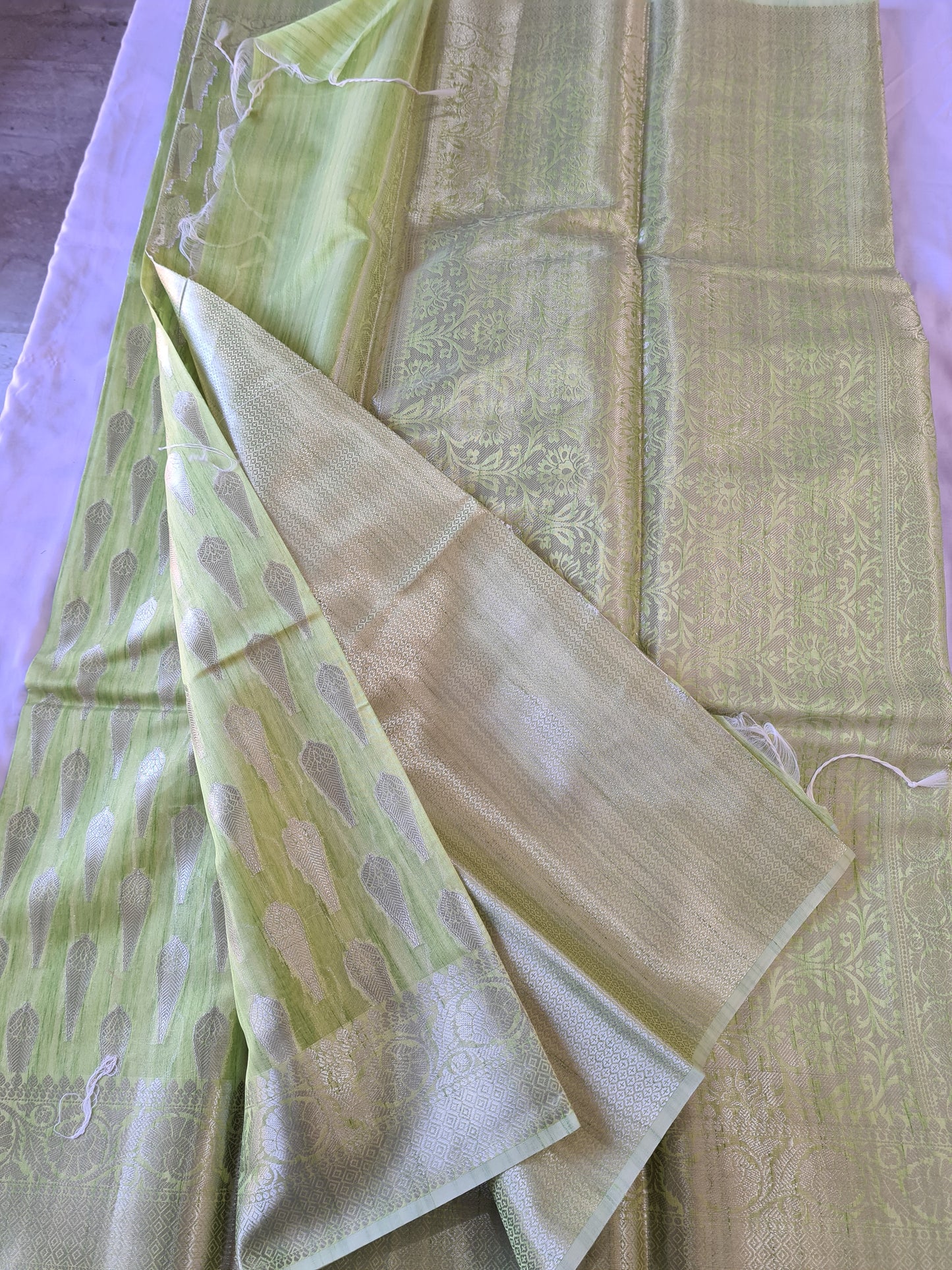 Semi Matka Silk light green