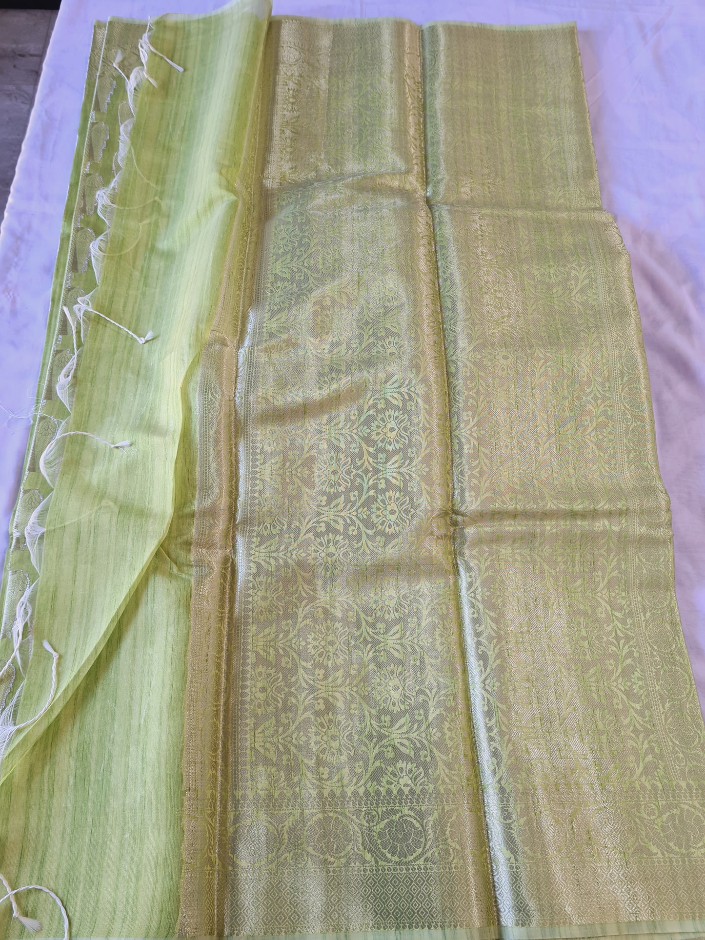Semi Matka Silk light green