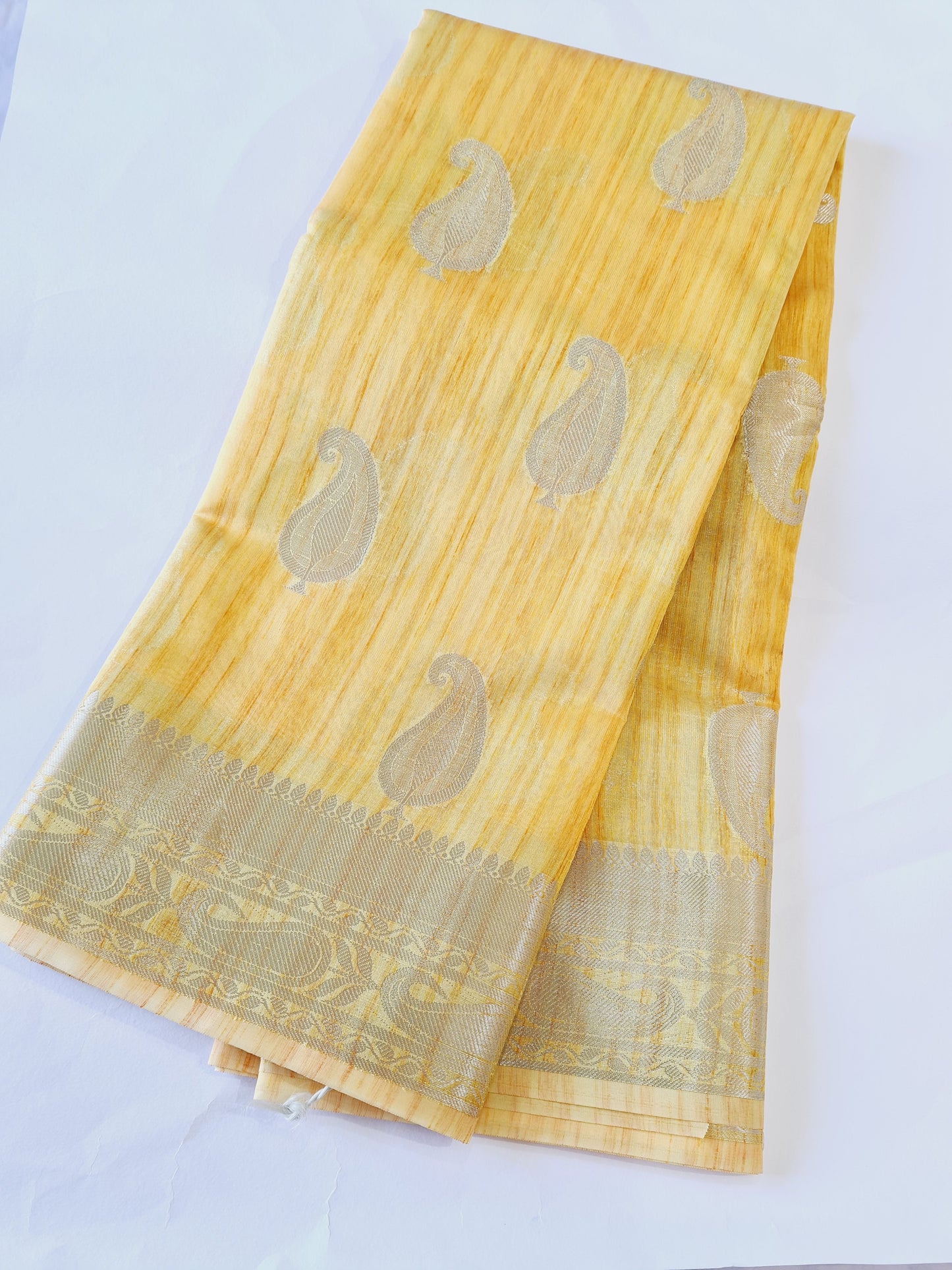 Semi Matka Silk Light Yellow