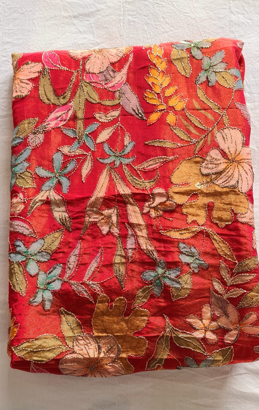 Pure Crape Pen Kalamkari Blouse piece Maroon