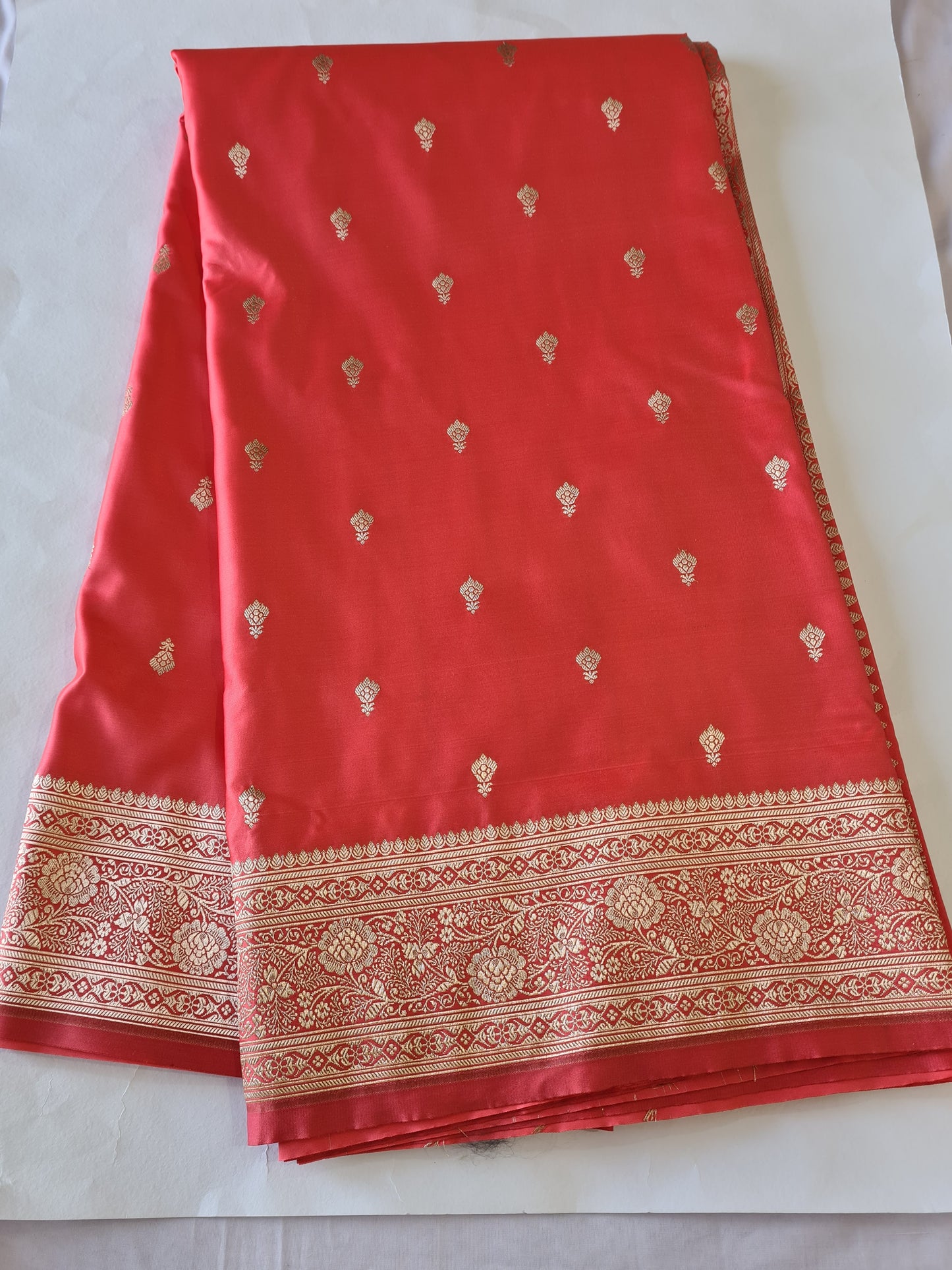 Coral Pink Mashru Katan Silk