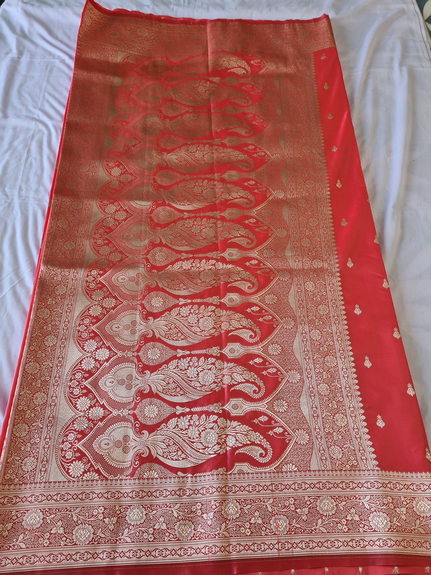Coral Pink Mashru Katan Silk