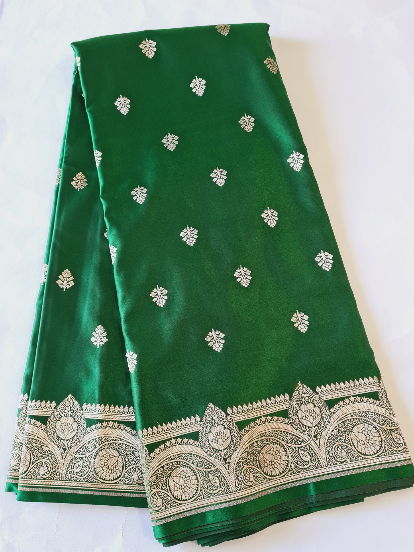 Mashru Katan Silk Fresh Green