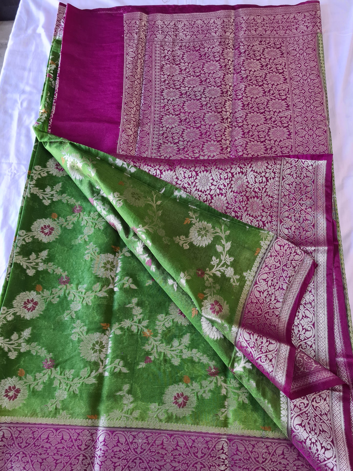 Jaal Raw Mango Georgette Green