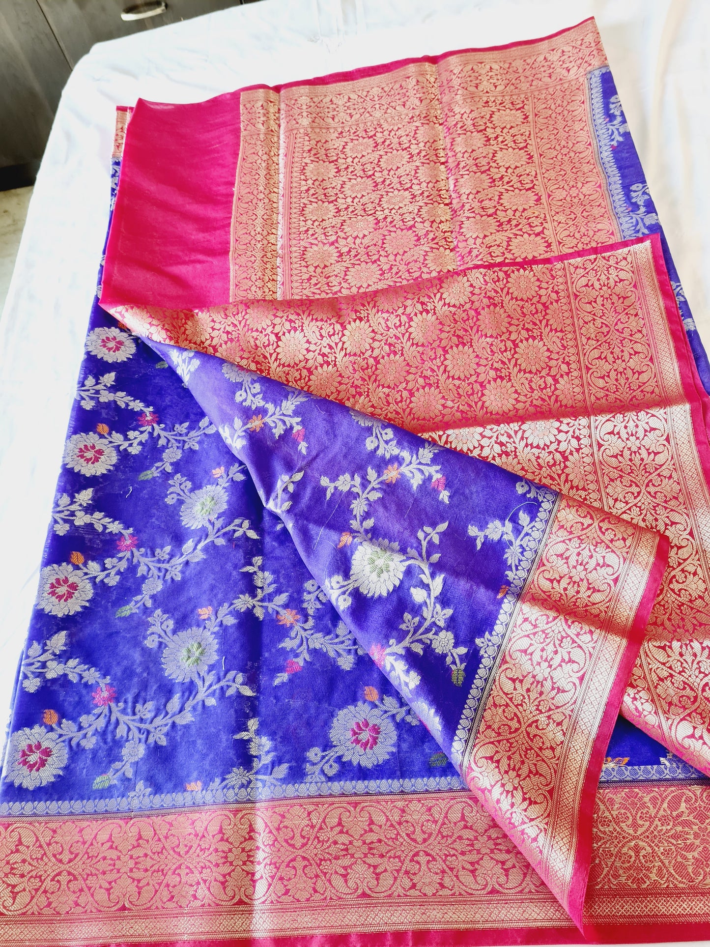 Jaal Raw mango Georgette Blue