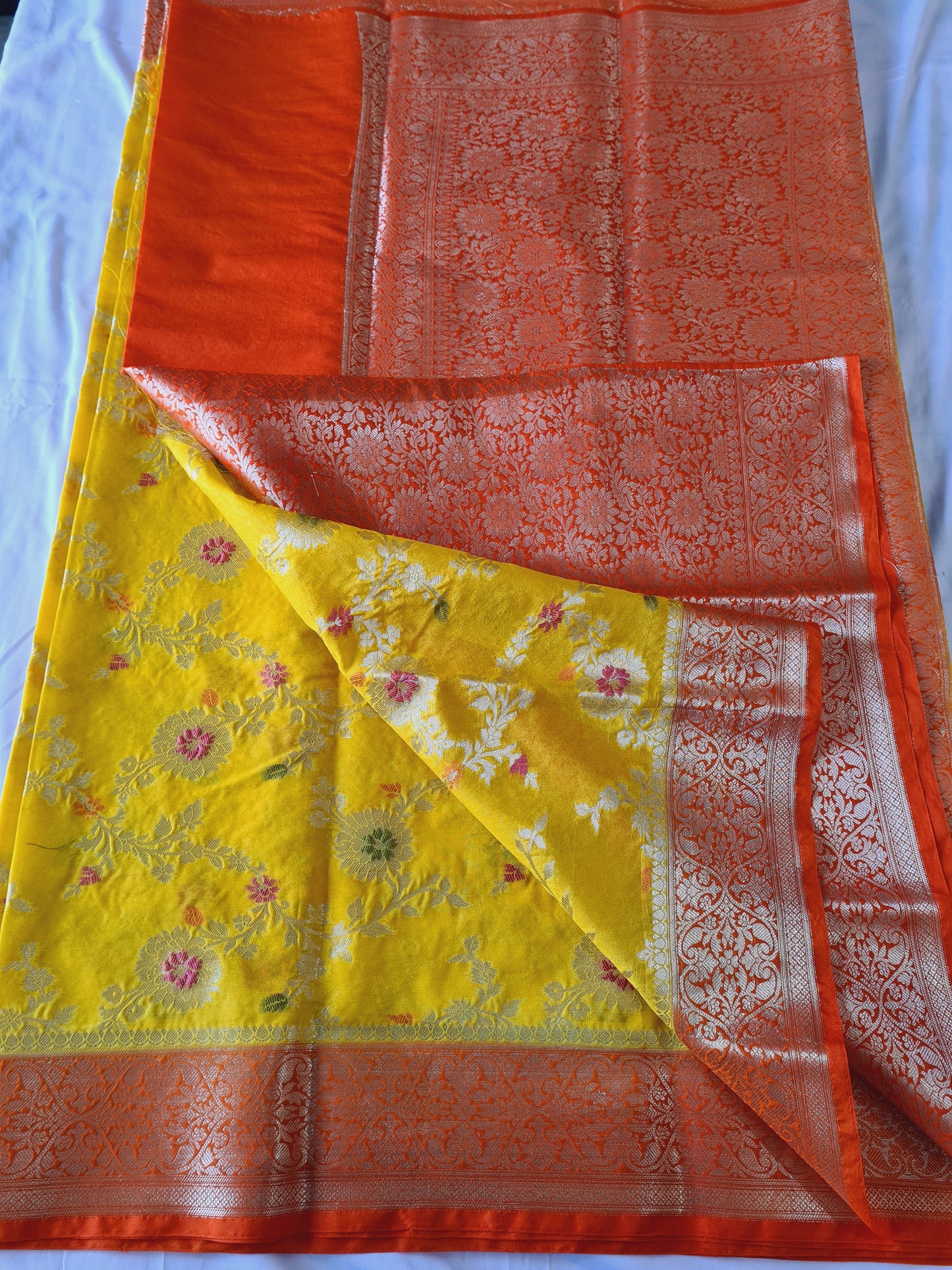 Jaal Raw Mango Georgette Yellow