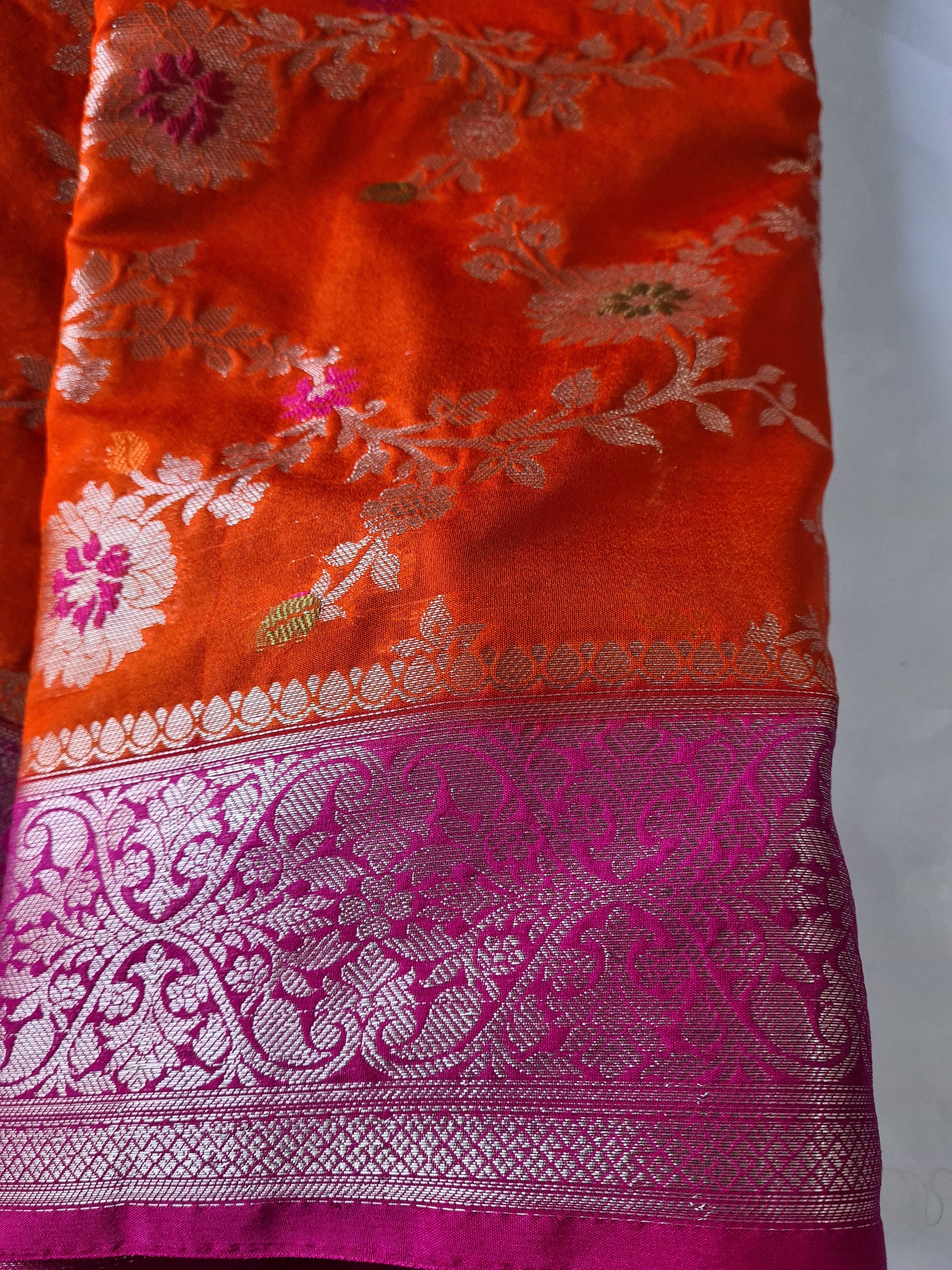 Jaal Raw Mango Georgette Orange