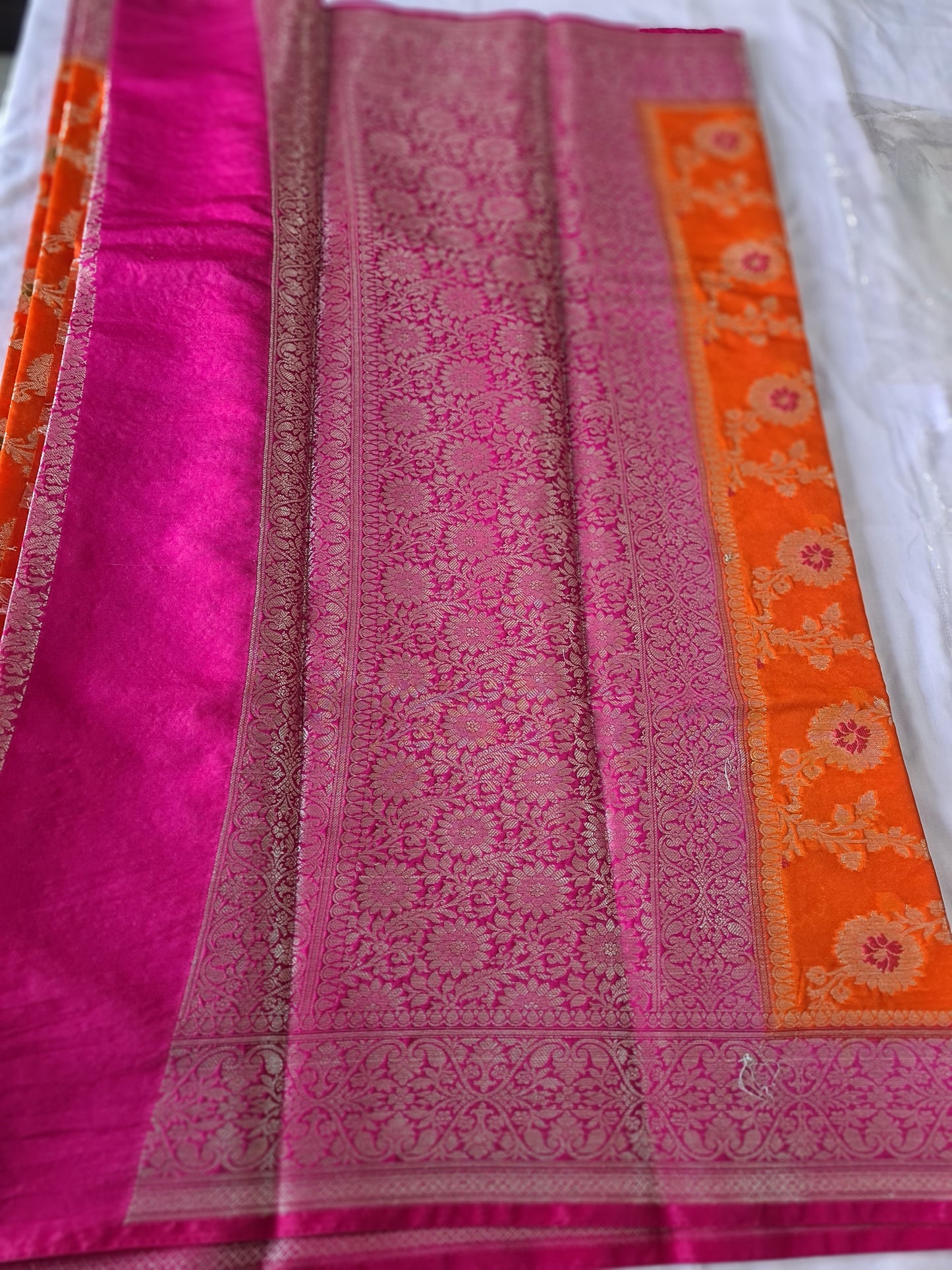 Jaal Raw Mango Georgette Orange