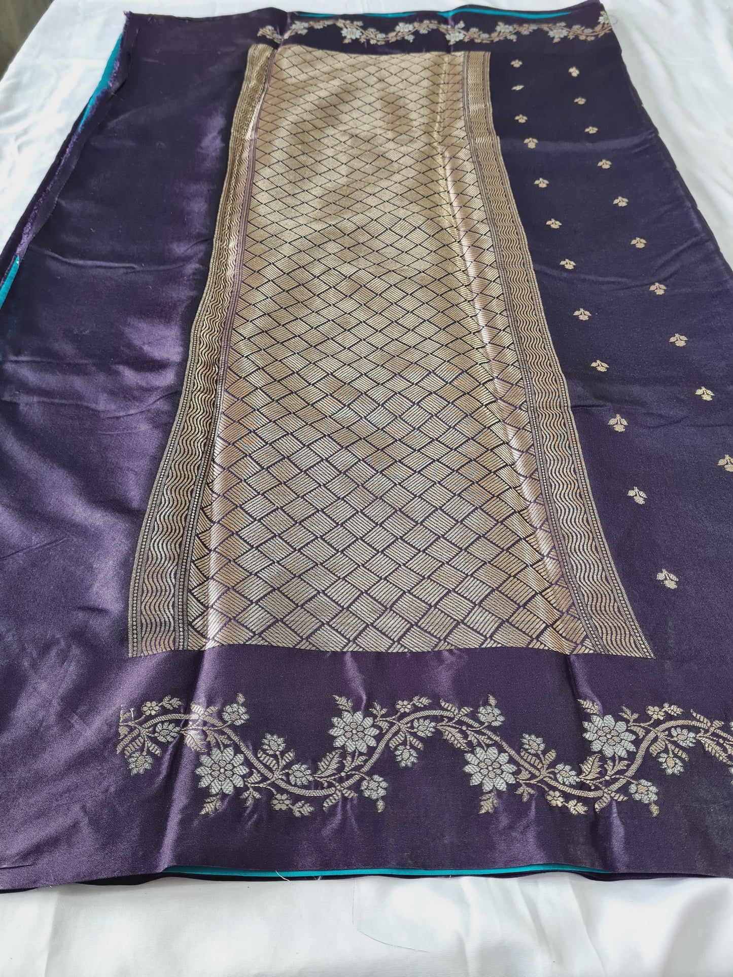 Pure Raw Mango Navy Blue saree
