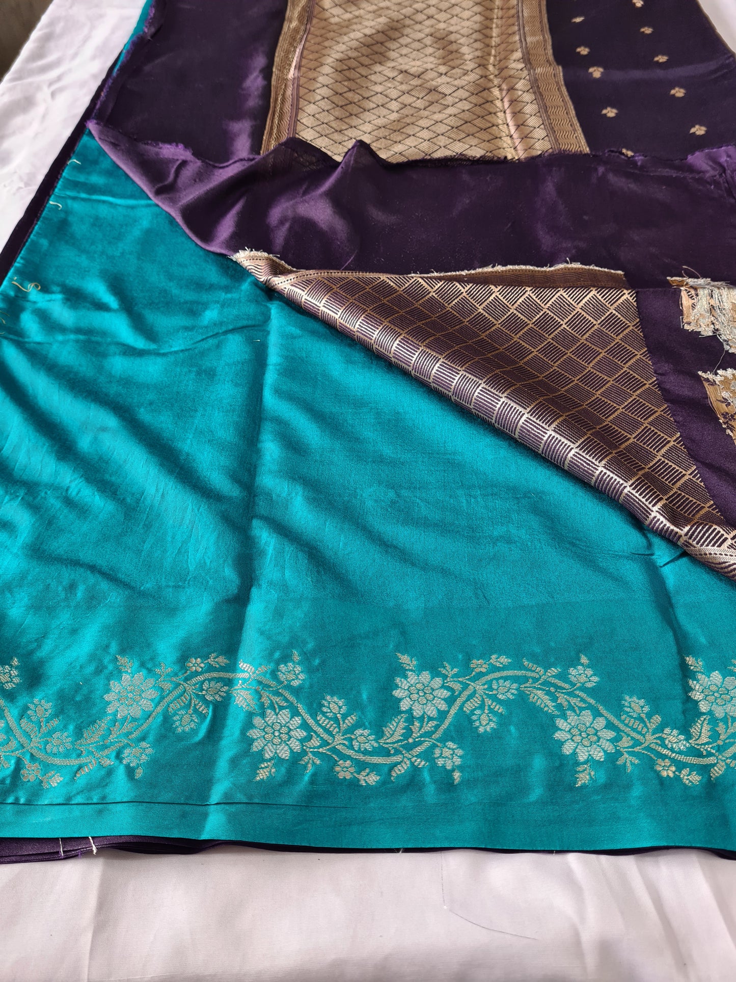 Pure Raw Mango Navy Blue saree