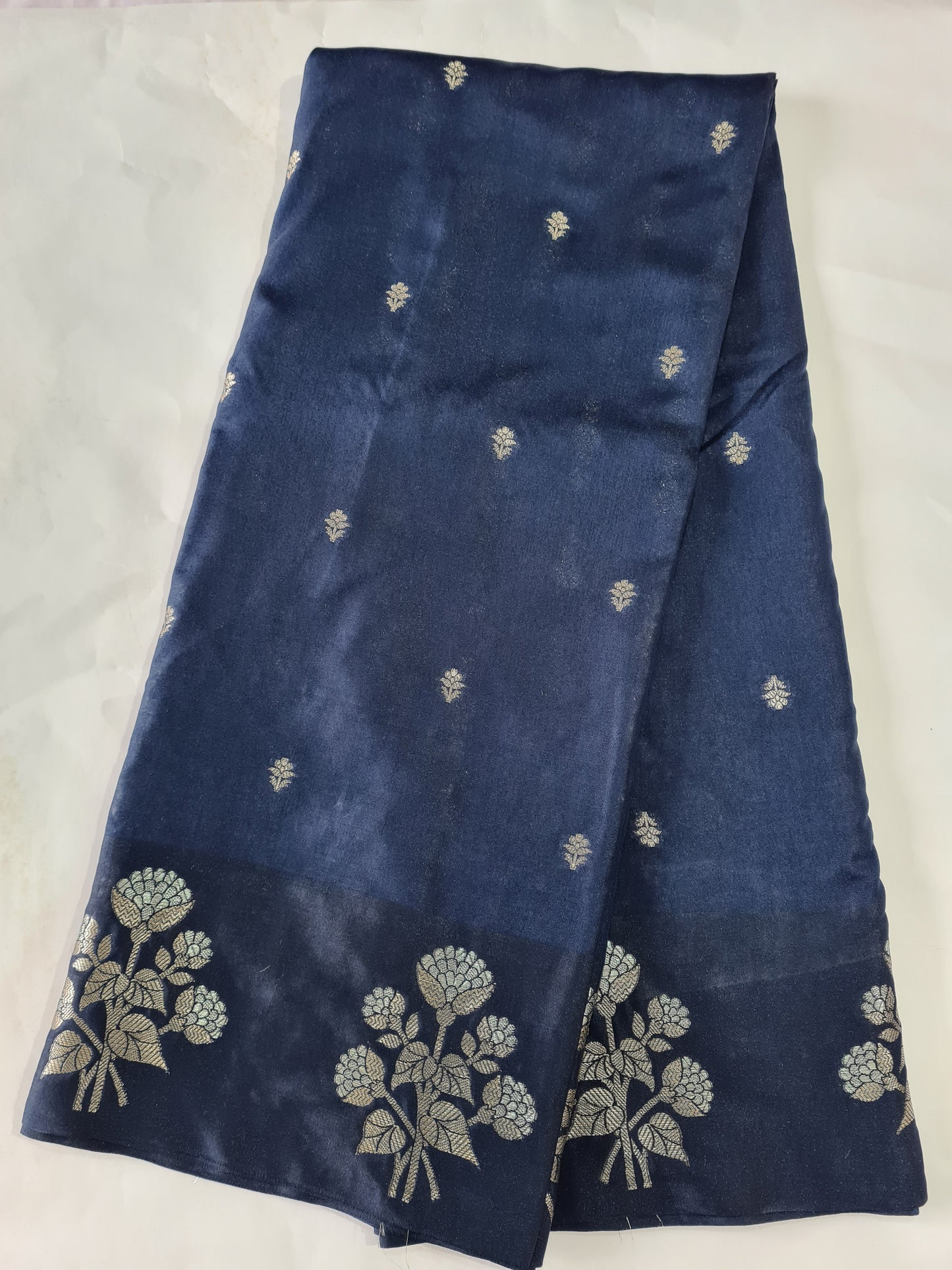 Pure Raw Mango Midnight blue saree
