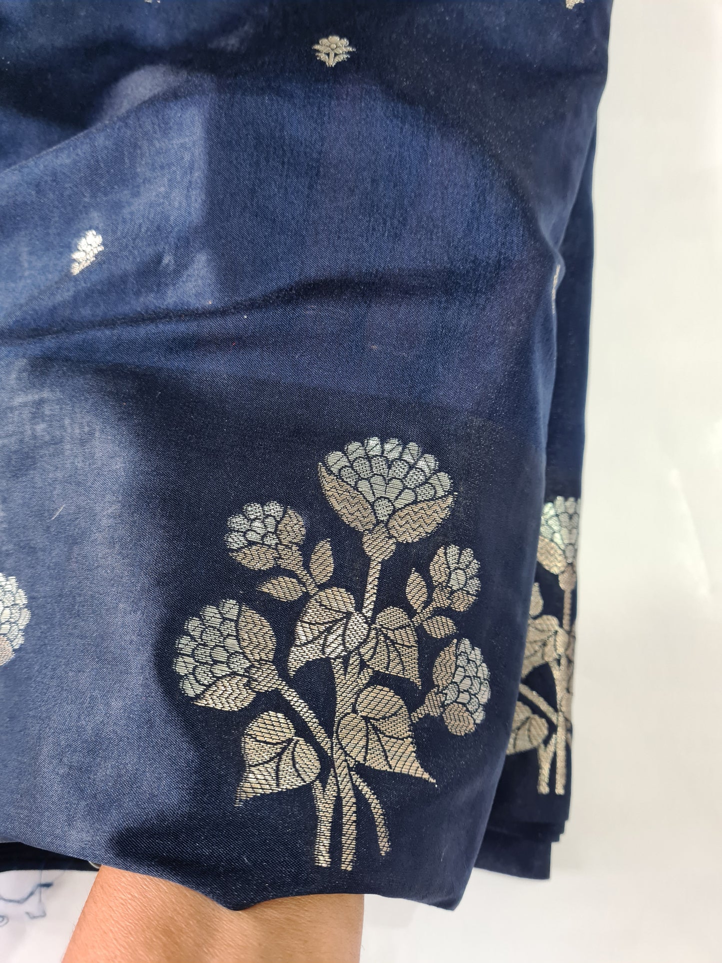 Pure Raw Mango Midnight blue saree
