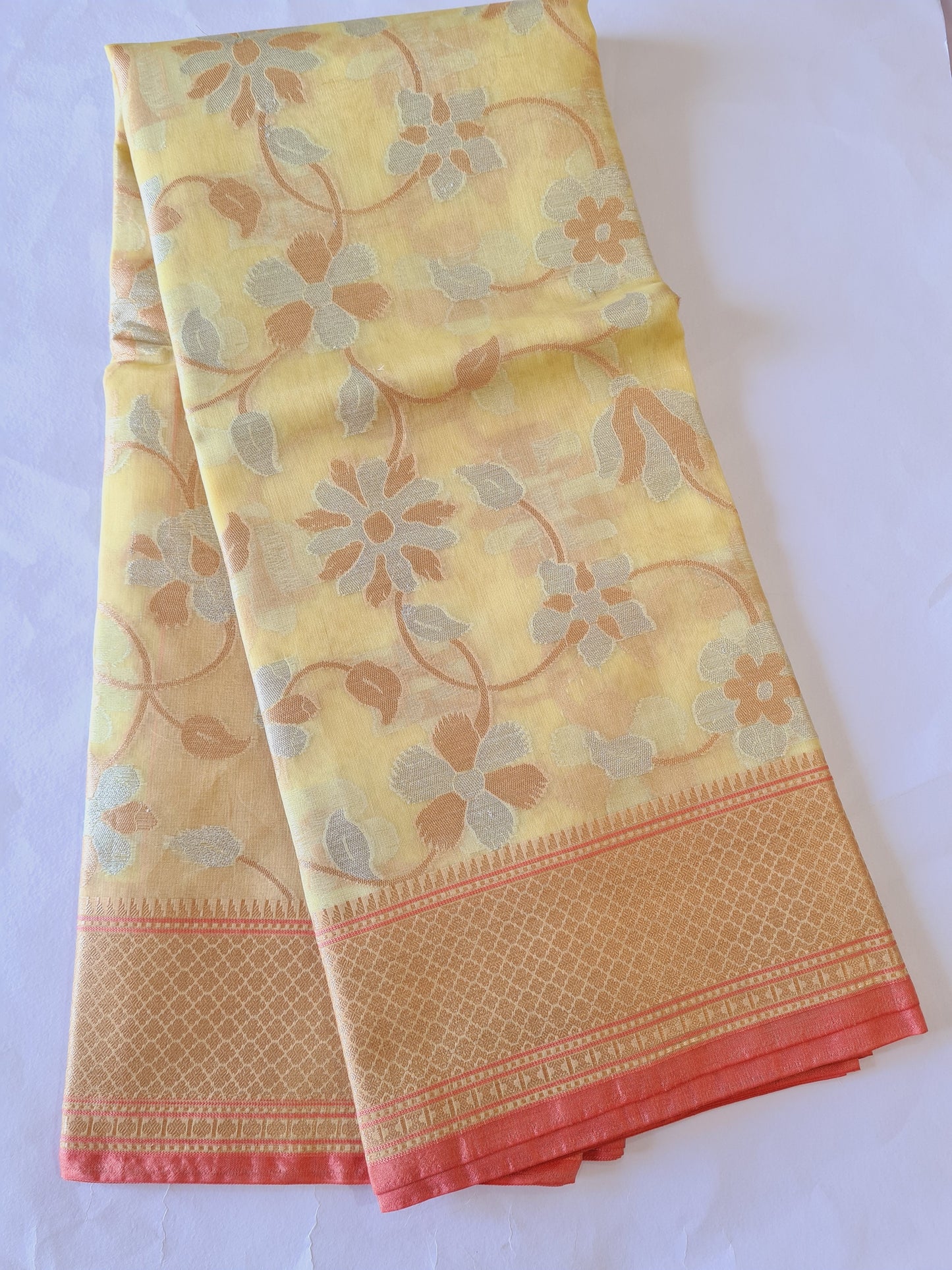 Semi Organza Silk Lemon Yellow