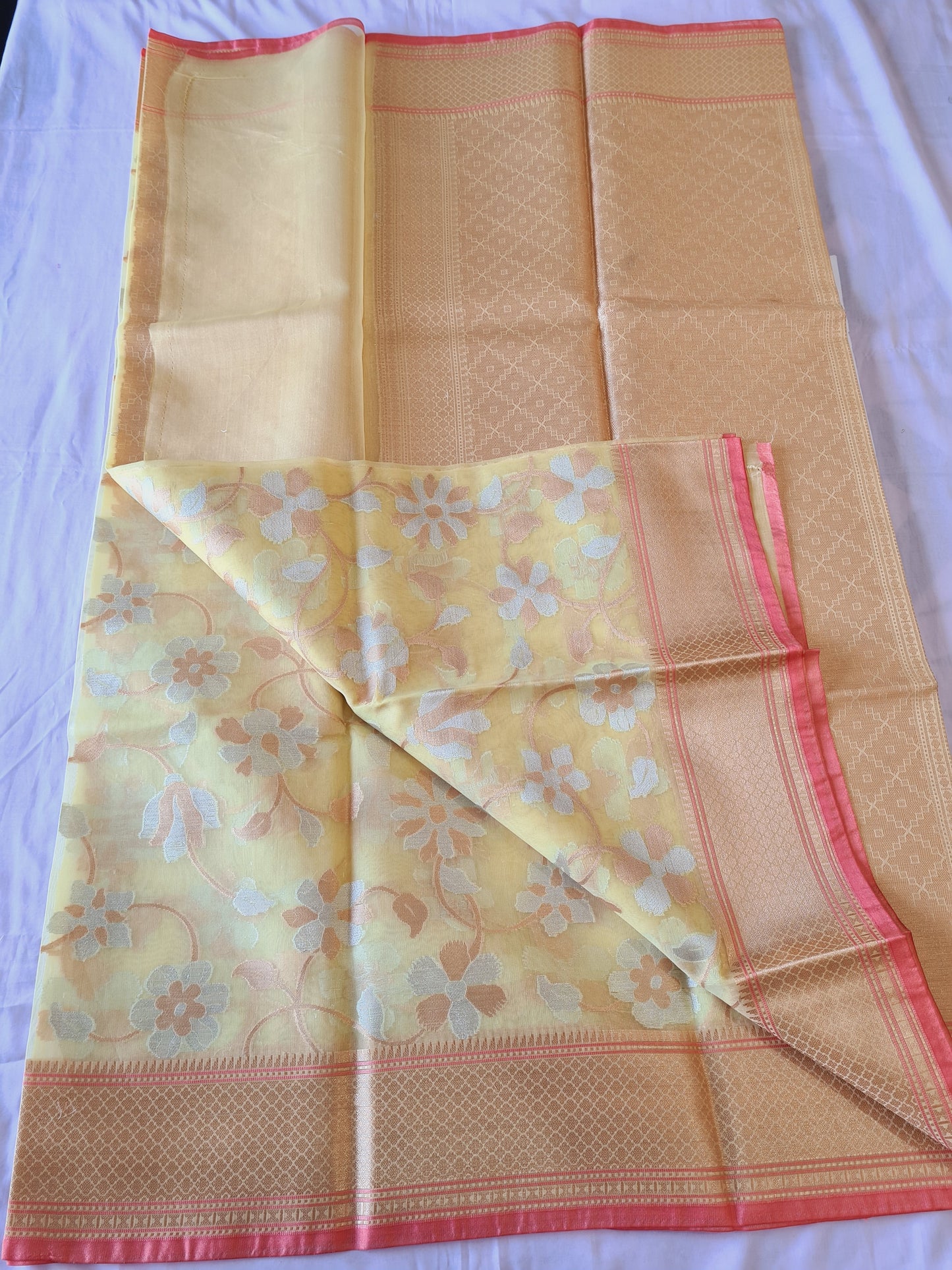 Semi Organza Silk Lemon Yellow