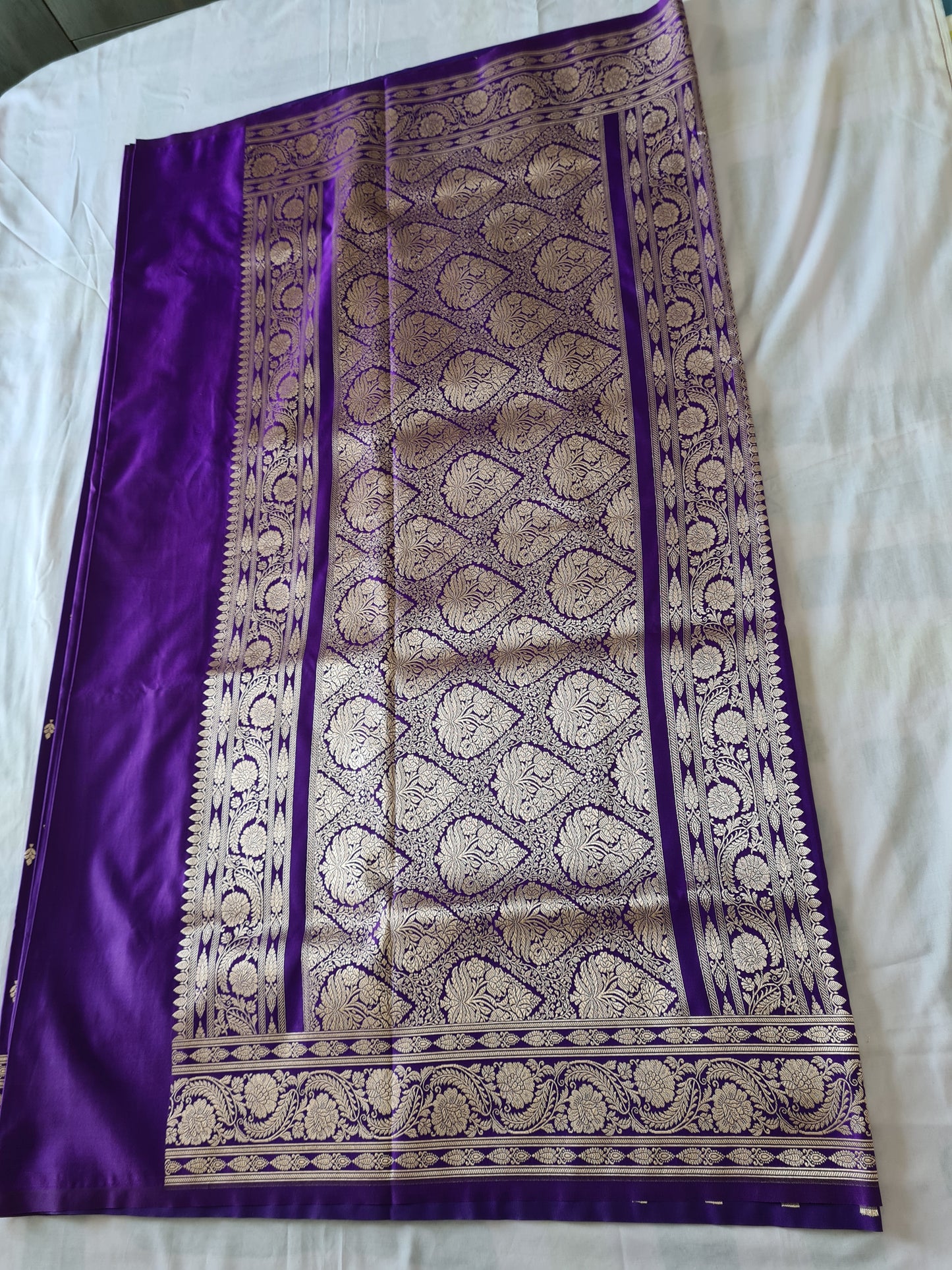 Mauve Purple Mashru Katan Silk