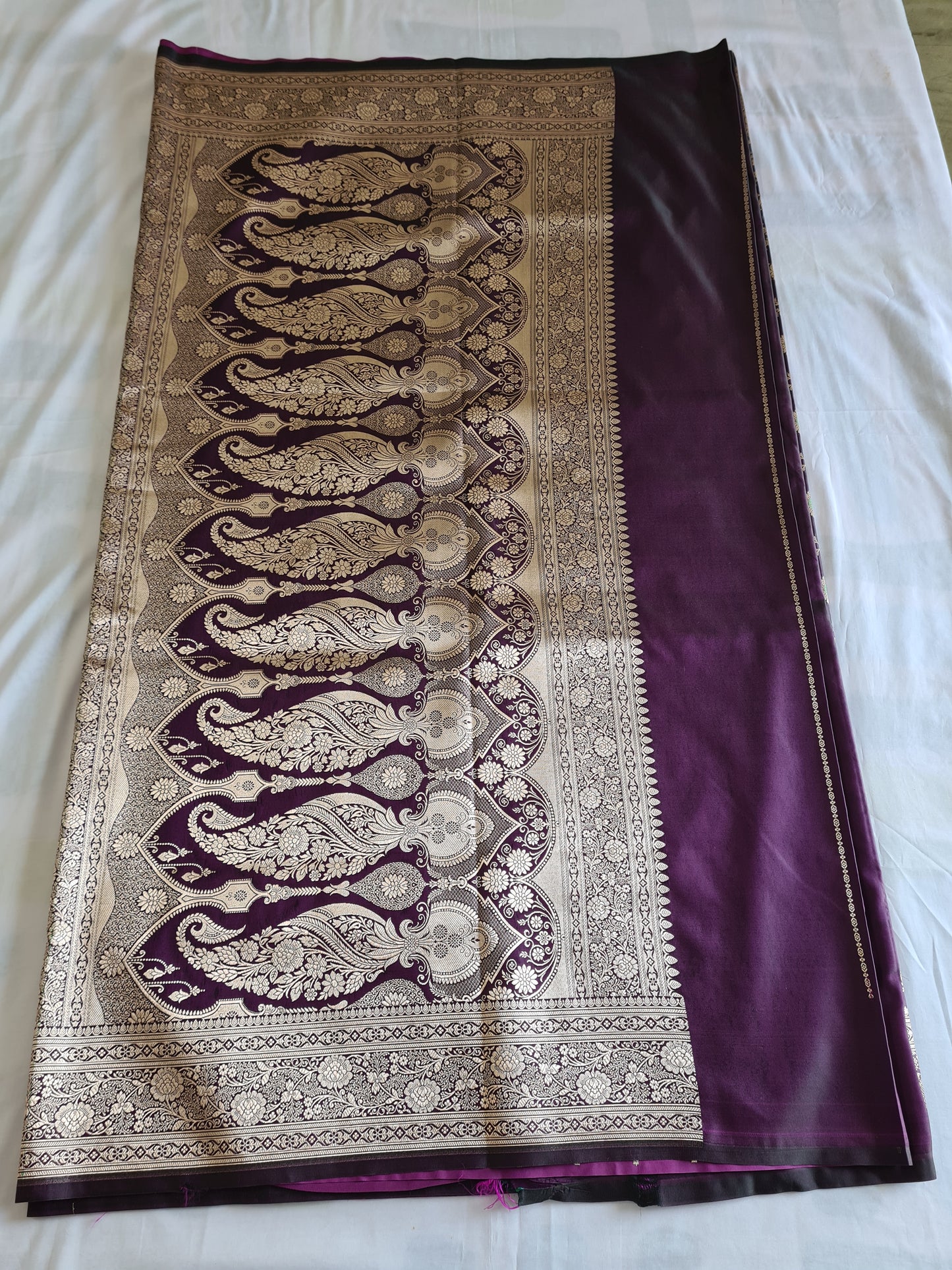 Purple Meenakari Mashru Katan silk