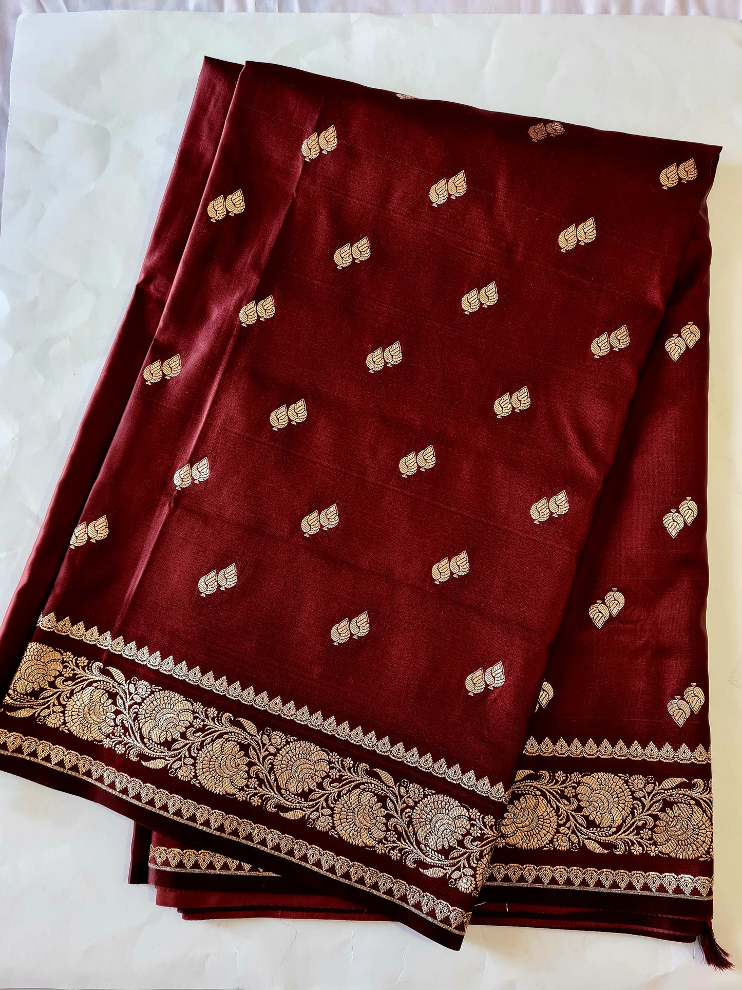 Coffee Brown Mashru Katan silk saree