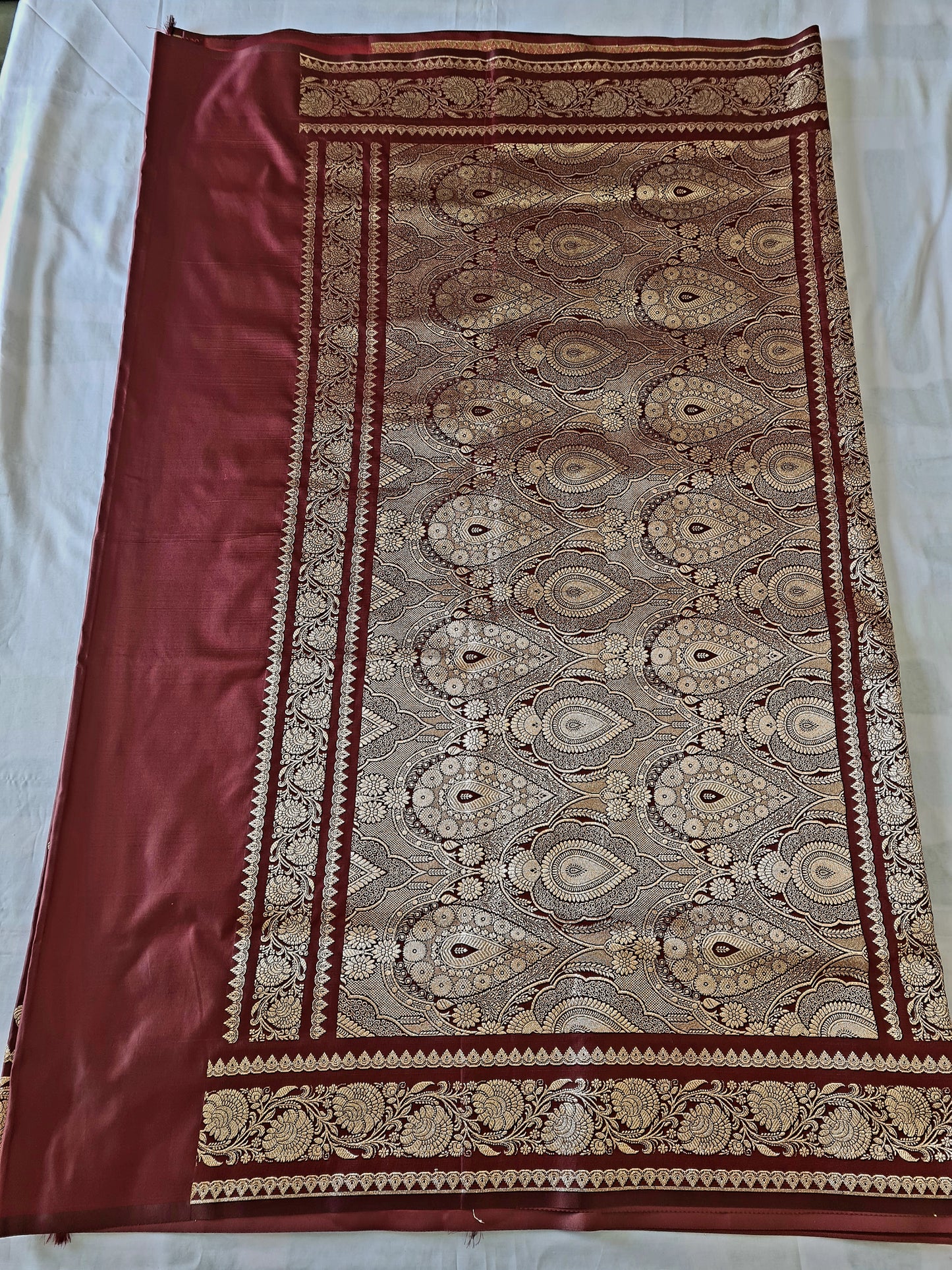 Coffee Brown Mashru Katan silk saree