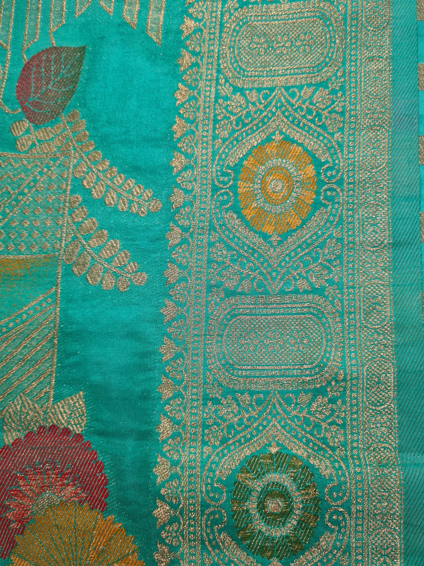 Raw Silk with Meena Zari Light Blue