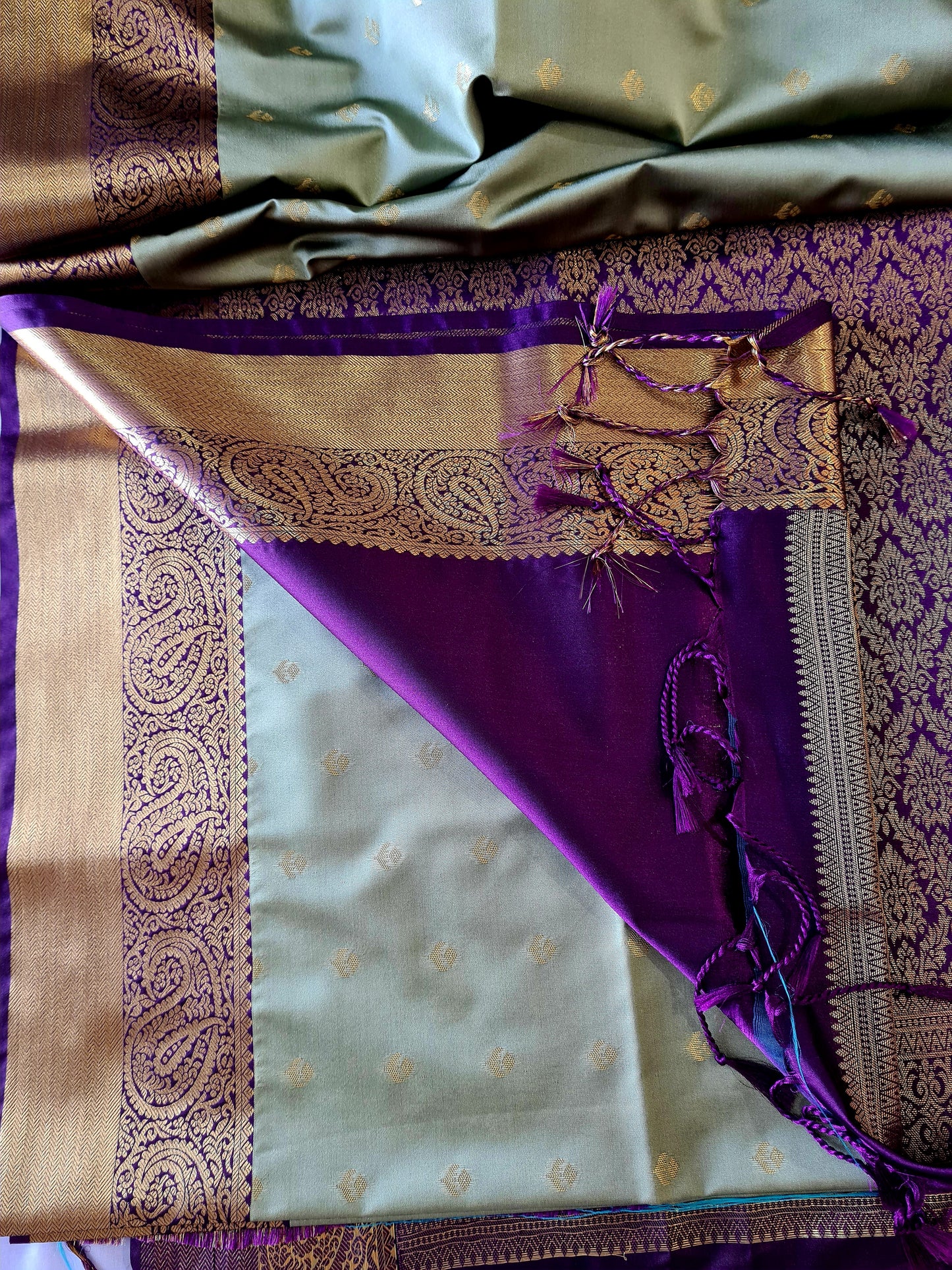Grey Green Soft Silk
