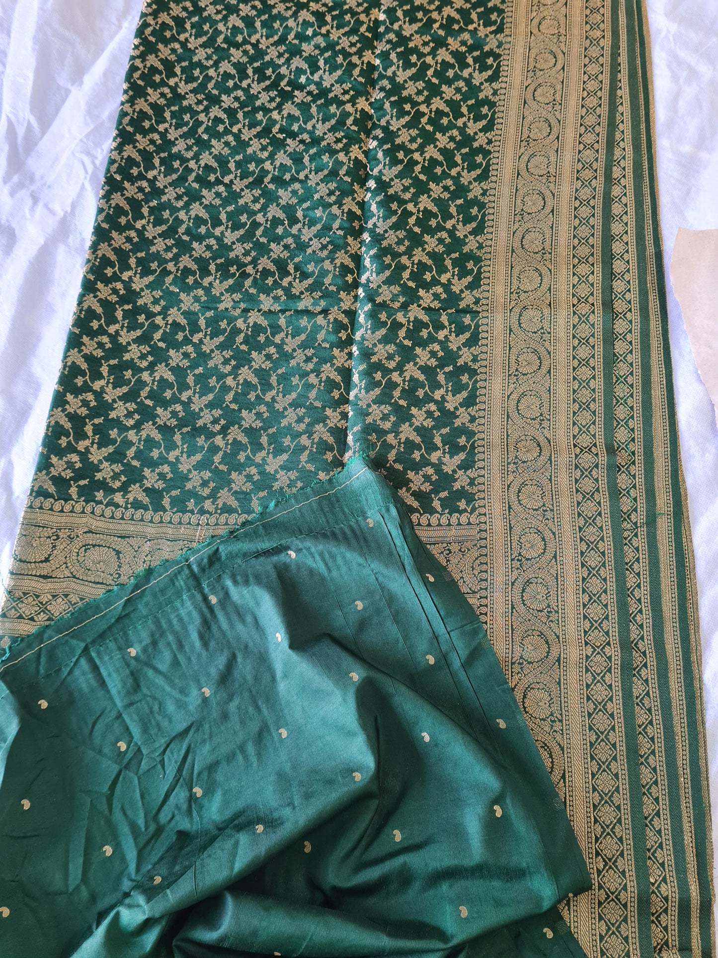 Tussar Silk Bottle green