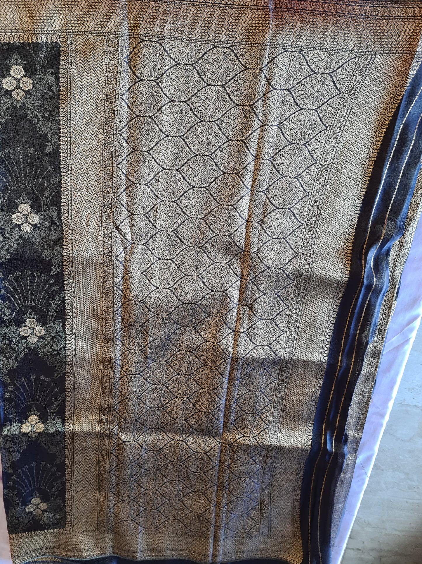 Pure Mashru Zari NV peacock blue