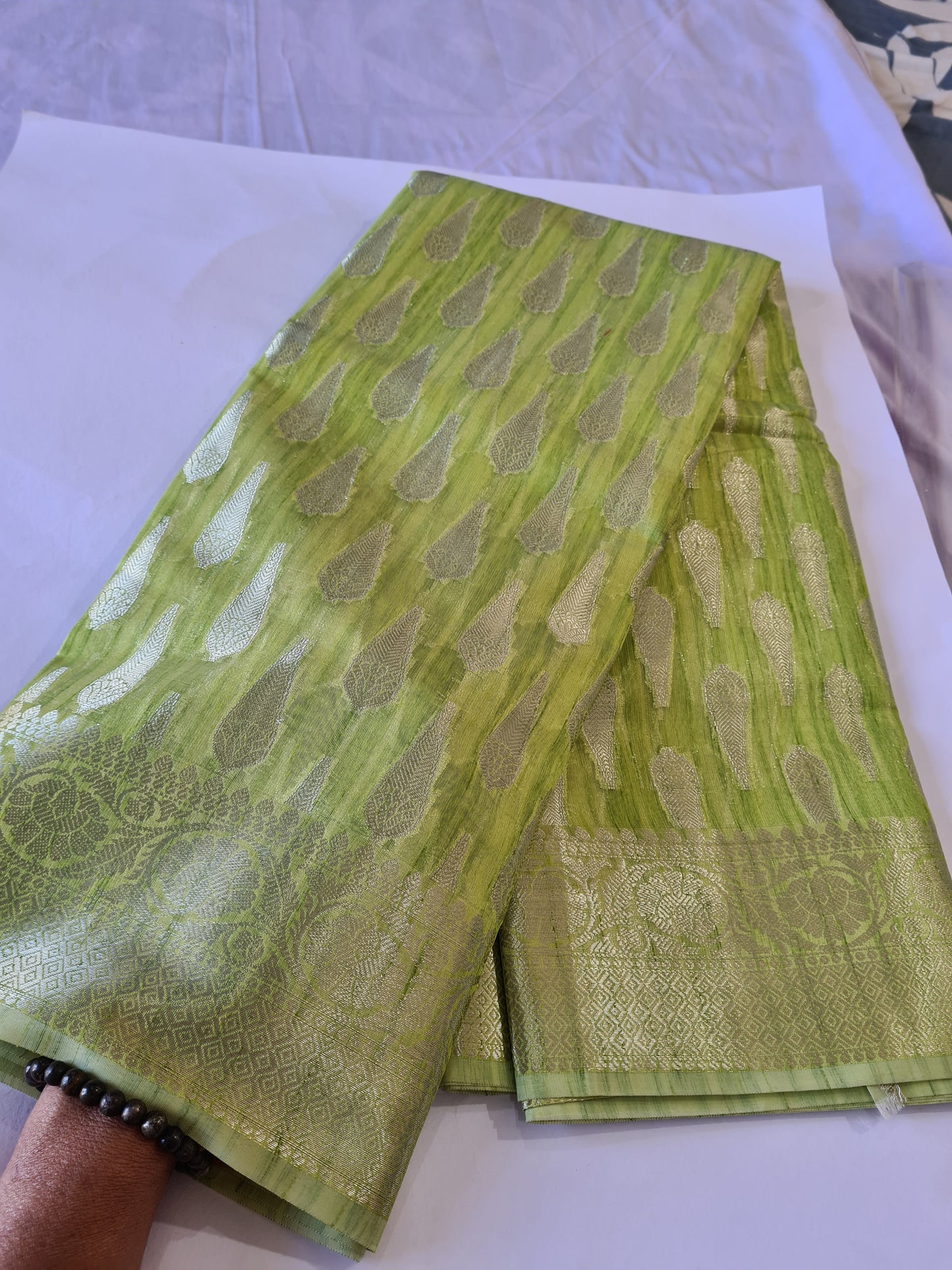 Semi Matka Silk light green