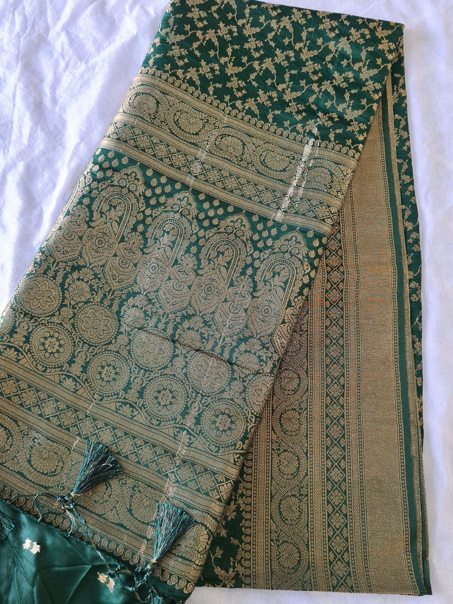 Tussar Silk Bottle green