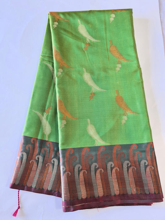Semi Katan Soft Tissue Fresh Green