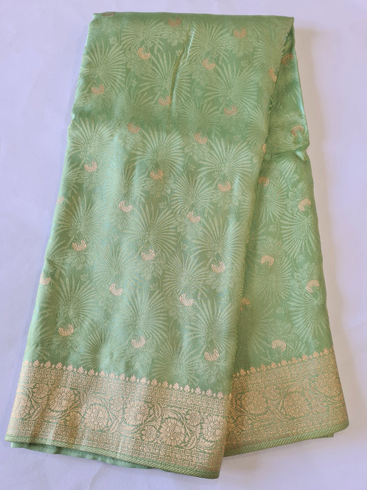 Pure Mashru Zari Green