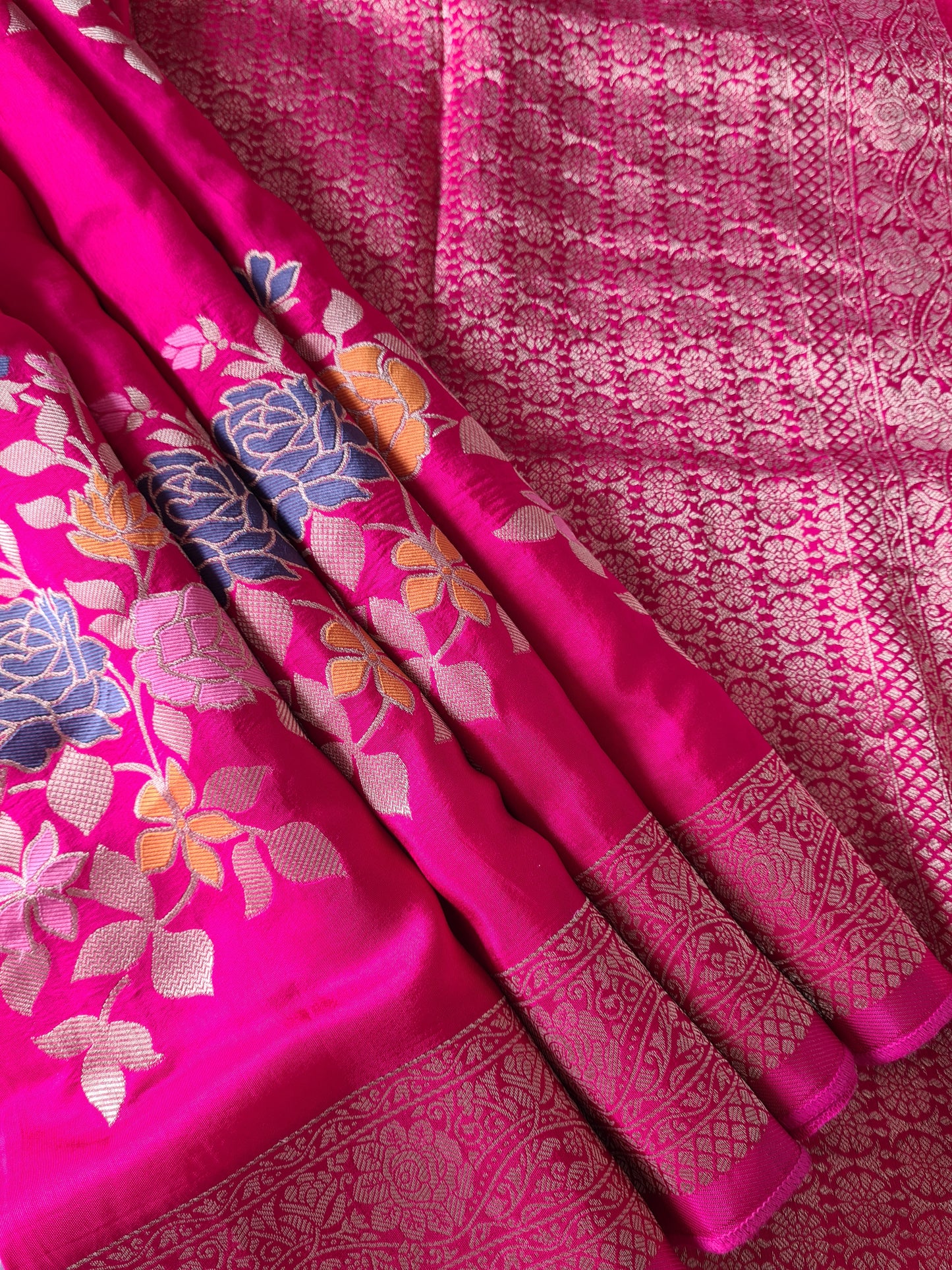 Mashru silk CoralRani pink