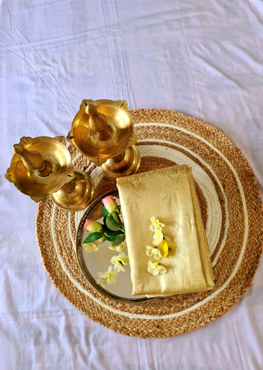 Semi Kanchi Gold saree
