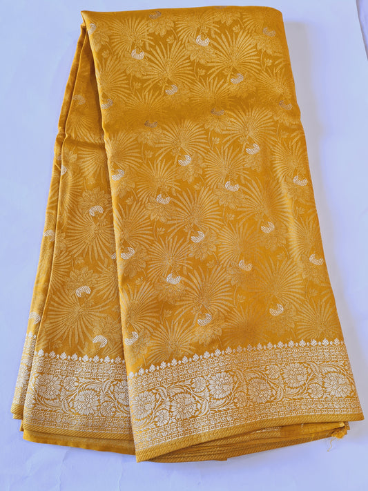 Pure Mashru Zari Yellow