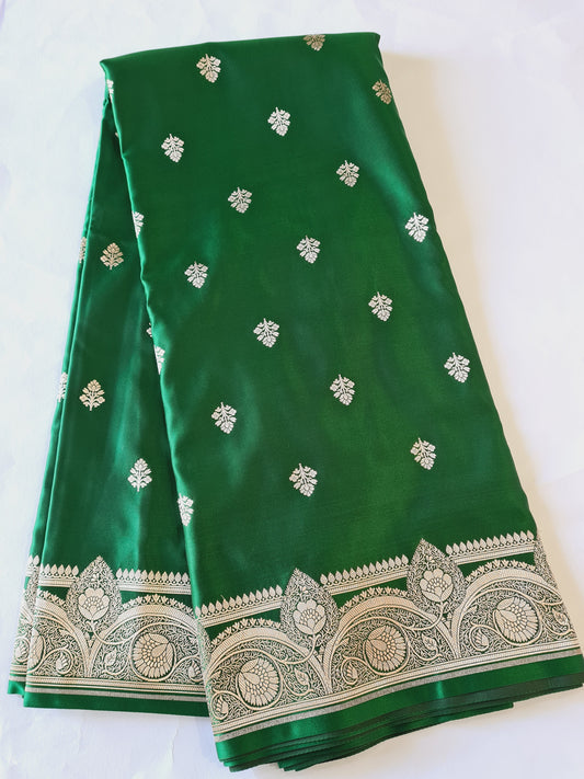 Mashru Katan Silk Fresh Green