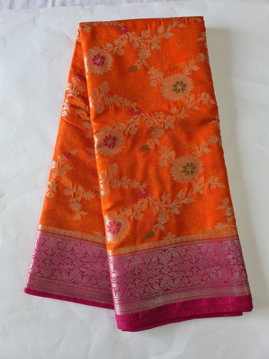 Jaal Raw Mango Georgette Orange