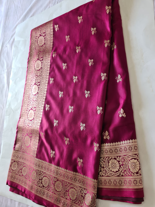 Rani Pink- Purple Mashru Katan Silk