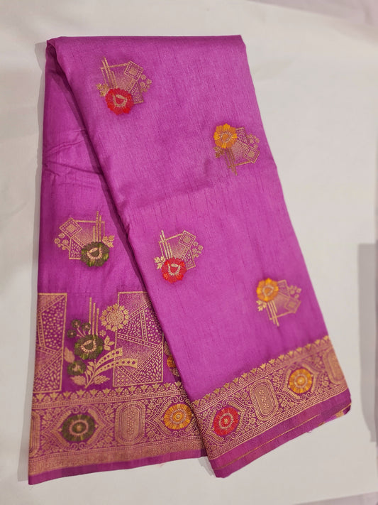 Raw Silk with Meena Zari Lavender