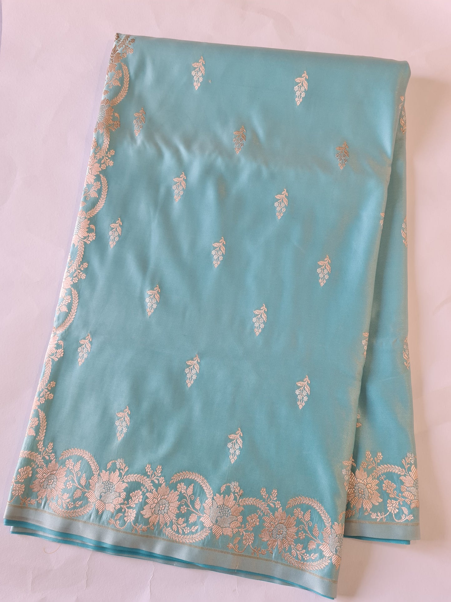 Alfi Mashru Silk Electric Blue
