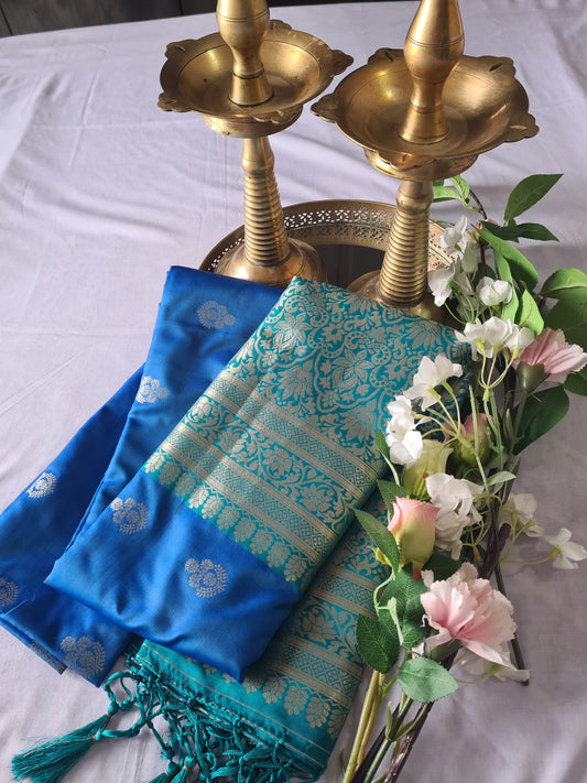 Blue Semi Kanchi Silk