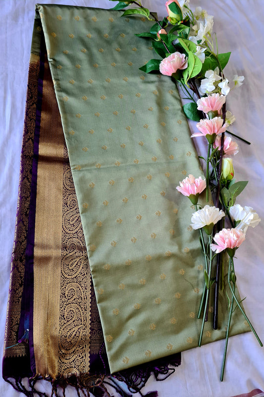 Grey Green Soft Silk