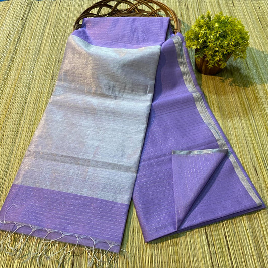 Lavender Cotton Tissue saree