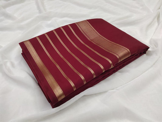 Maroon Semi Crape Silk