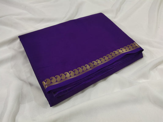 Purple Semi Crape Mysore Silk